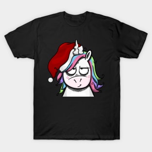 Christmas Unicorn in a Mood T-Shirt